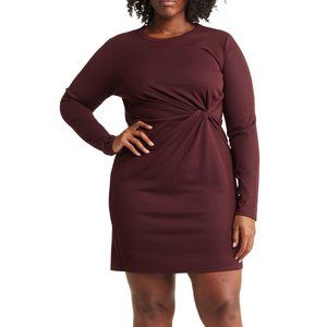 Socialite Curve Knot Twist Long Sleeve Dress NWT Sz 3X
